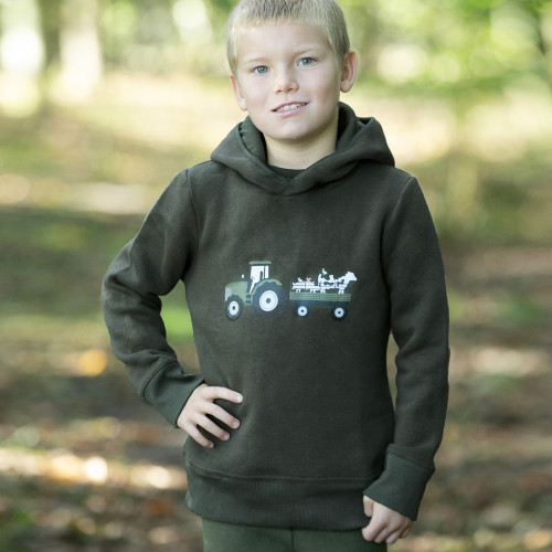 Farm Collection Hoodie by Little Knight - Forest Green - 9-10 Years