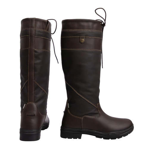 Brown leather country boots best sale