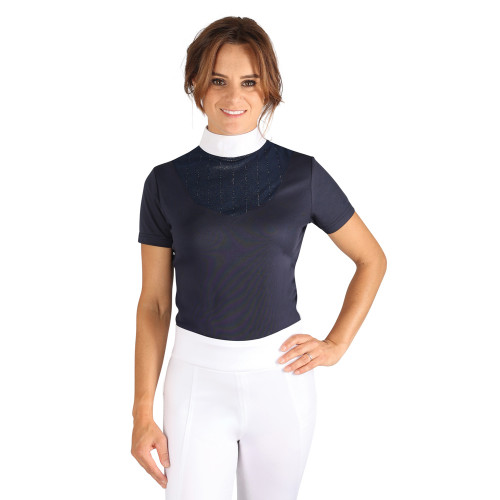 Hy Equestrian Lettie Show Shirt - Navy - X Small