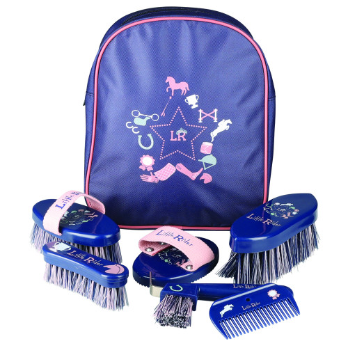 Pony Passion Complete Grooming Kit Rucksack by Little Rider - Navy/Blush - One Size