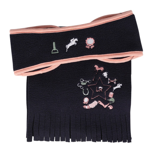 Pony Passion Headband & Scarf Set by Little Rider - Navy/Blush - One Size