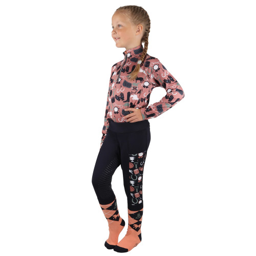 Pony Passion Riding Tights by Little Rider - Navy/Blush - 3-4 Years