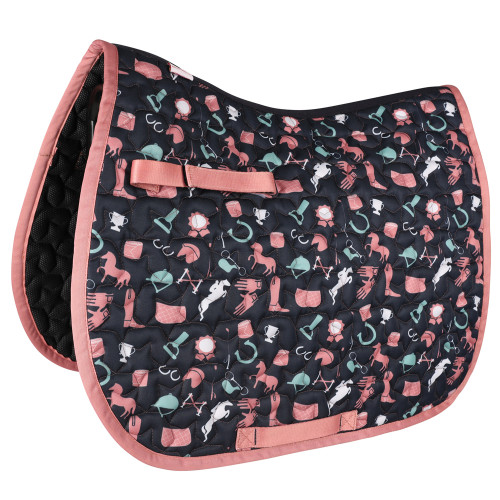 Pony Passion Saddle Pad by Little Rider - Blush/Navy - Small Pony