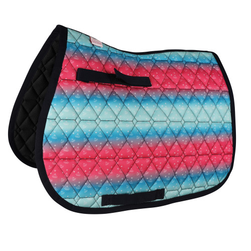 Dazzling Diamond Saddle Pad by Little Rider - Teal/Pink - Small Pony