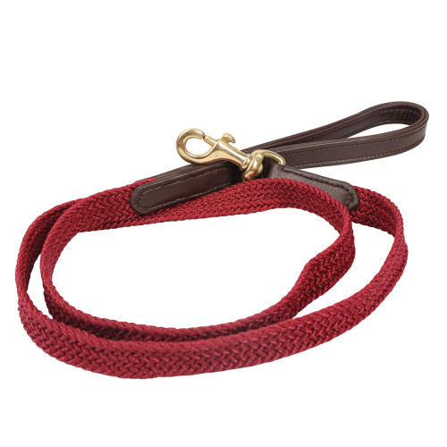 Benji & Flo Interlaced Dog Lead - Burgundy - 100cm