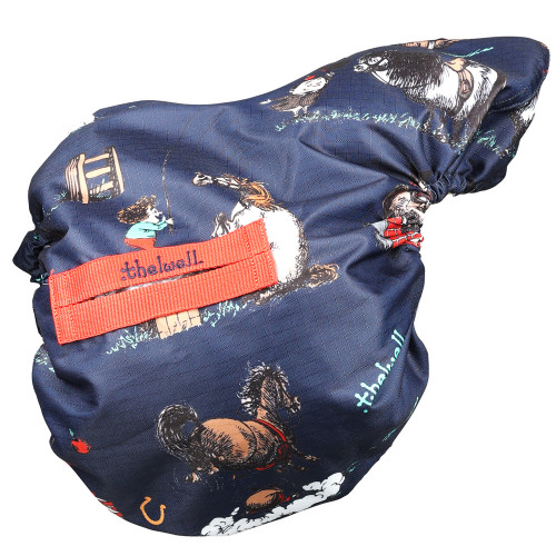 Hy Equestrian Thelwell Collection Practice Makes Perfect Saddle Cover - Navy/Red - One Size