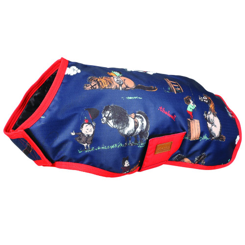 Benji & Flo Thelwell Collection Practice Makes Perfect Dog Coat - Navy/Red - XXXS