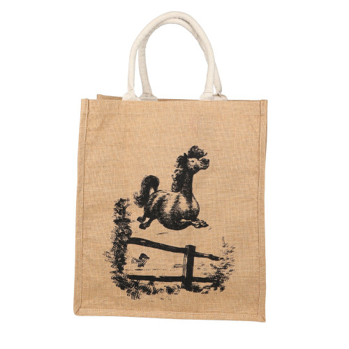 Hy Equestrian Thelwell Collection Large Hessian Bag - Natural Jumper