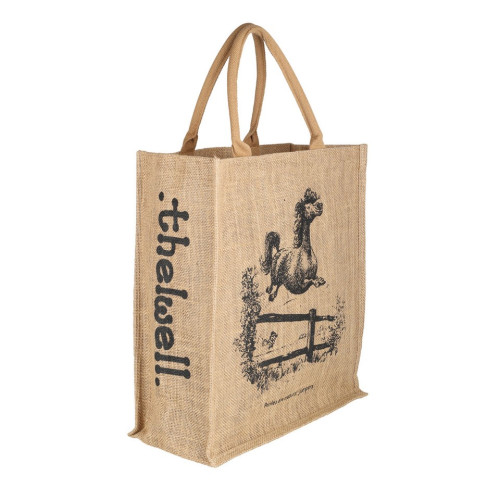 Hy Equestrian Thelwell Collection Large Hessian Bag - Natural Jumper