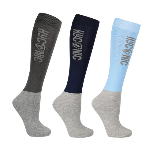 HyCONIC Socks by Hy Equestrian (Pack of 3) - Blue - Mizs 12-4