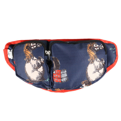 Hy Equestrian Thelwell Collection Practice Makes Perfect Bum Bag - Navy/Red - One Size