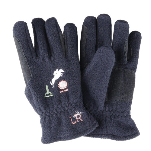 Pony Passion Fleece Riding Gloves by Little Rider - Navy - Child Small