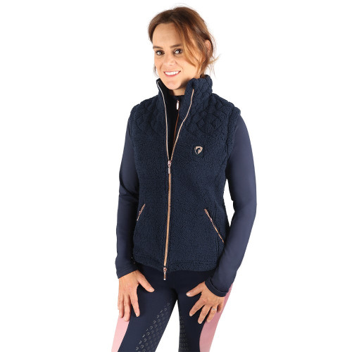 Hy Equestrian Elevate Teddy Fleece Gilet - Navy - X Small