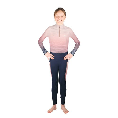 Hy Equestrian Elevate Mizs Ombre Base Layer - Navy/Rose - 7-8 Years