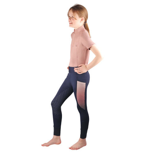 Hy Equestrian Elevate Mizs Riding Tights - Navy - 9-10 Years