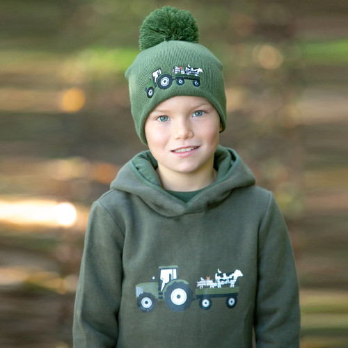 Farm Collection Bobble Hat by Little Knight - Olive Green - One Size