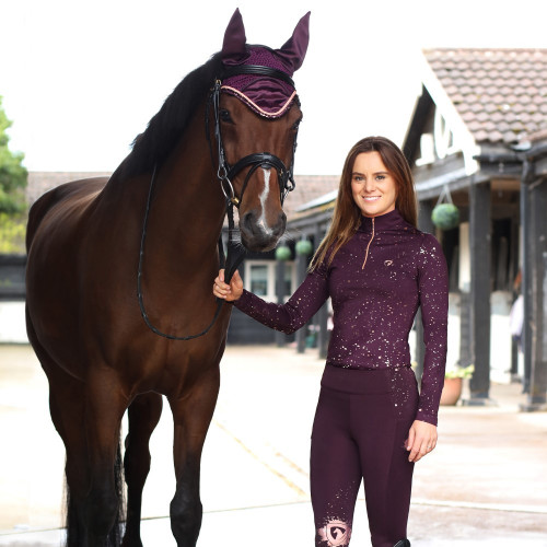 Hy Equestrian Enchanted Collection Fly Veil - Plum/Rose Gold - Pony