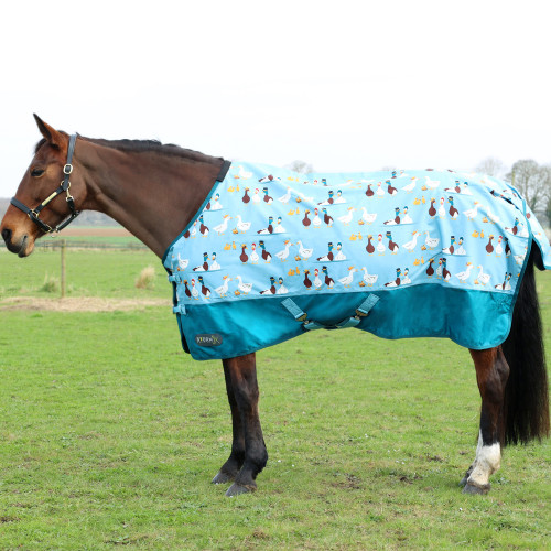 StormX Original Ay Up Duck 50 Turnout Rug - Blue/Turquoise - 4'6"