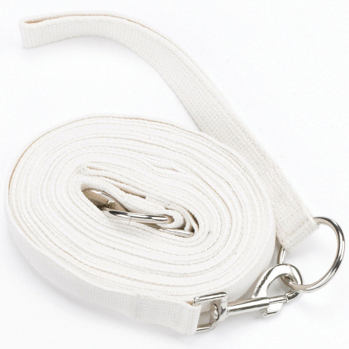 Hy Draw Reins with Clips - White - 13'