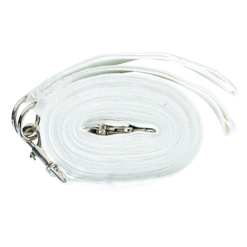 Hy Draw Reins with Clips - White - 13'