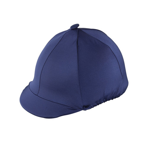 Hy Equestrian Lycra Hat Cover with Peak Pocket - Navy - One Size