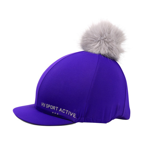 Hy Sport Active Hat Silk with Interchangeable Pom Pom - Royal Violet - One Size