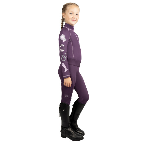 Giddy Up Gymkhana Riding Tights by Little Rider - Purple/Lilac - 3-4 Years