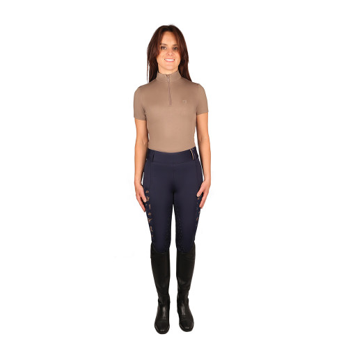 Hy Equestrian Elevate Country Short Sleeve Base Layer - Fossil - X Small