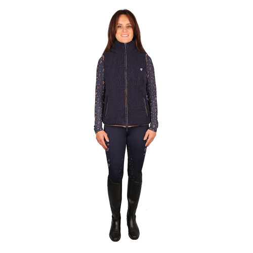 Hy Equestrian Elevate Country Teddy Fleece Gilet - Navy - X Small