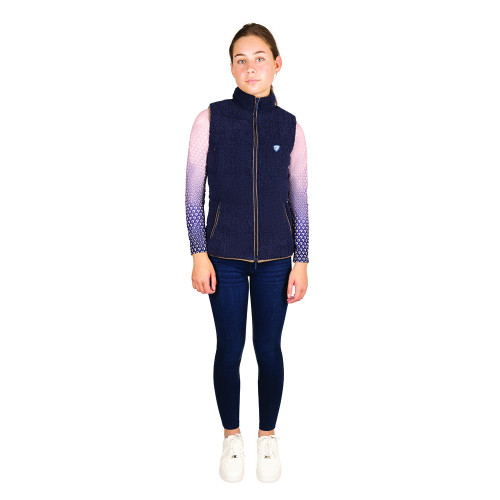 Hy Equestrian Elevate Country Mizs Teddy Fleece Gilet - Navy - 7-8 Years