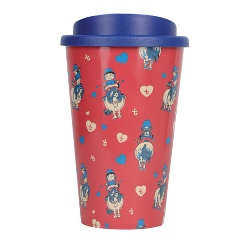 Hy Equestrian Thelwell Collection Balancing Act Take Away Cup - Red/Navy - 350ml