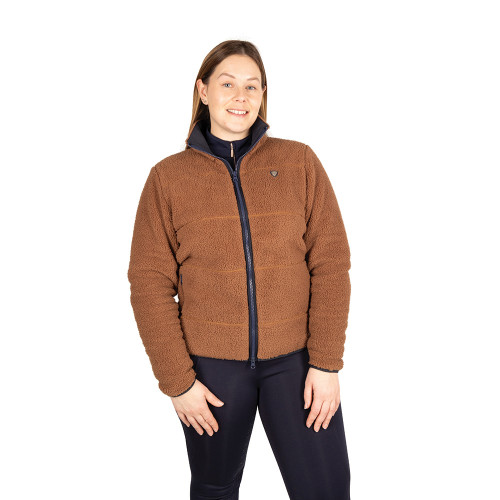 Hy Equestrian Elevate Style Teddy Fleece Jacket - Brown - X Small