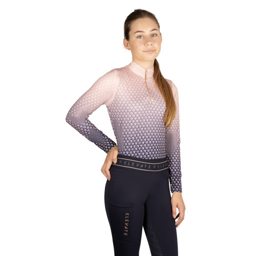 Hy Equestrian Elevate Allure Mizs Ombre Base Layer - Navy/Maple Sugar - 7-8 Years