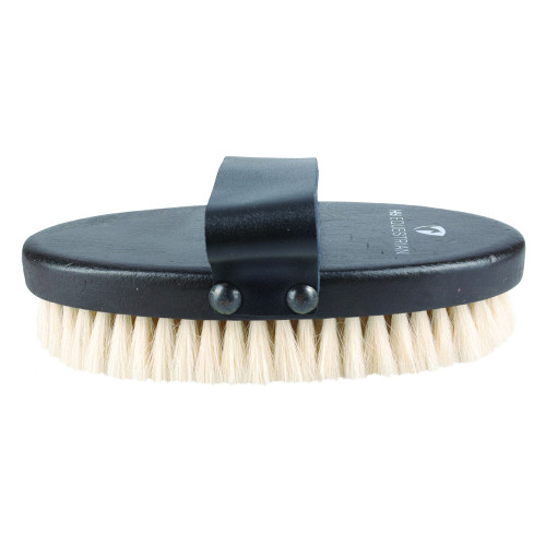 HySHINE Deluxe Goat Hair Wooden Body Brush in Dark Brown Large