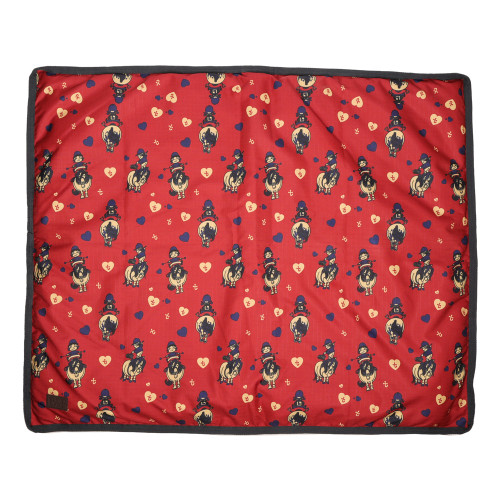 Benji & Flo Thelwell Collection Balancing Act Dog Bed - Navy/Red - 40 x 60cm