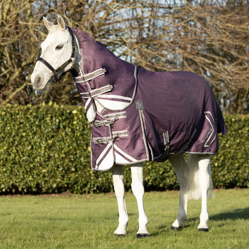 DefenceX Shield 0g Turnout Rug with Detachable Neck - Purple - 5'0"