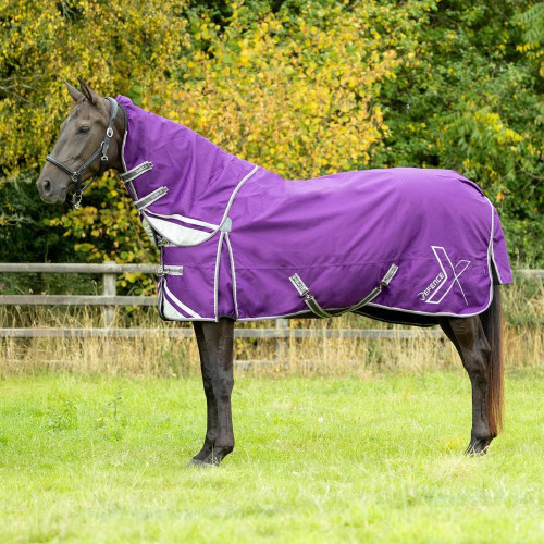 DefenceX Shield 300g Turnout Rug with Detachable Neck - Purple - 5'0"