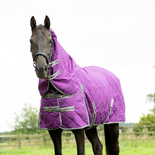 DefenceX Shield 100g Stable Rug with Detachable Neck - Purple - 5'6"