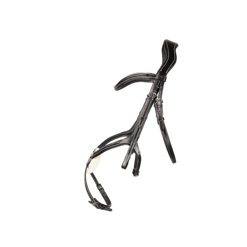 ProPresicce Pelle Grackle Leather Bridle by Hy Equestrian - Black/Silver Hardware - Pony