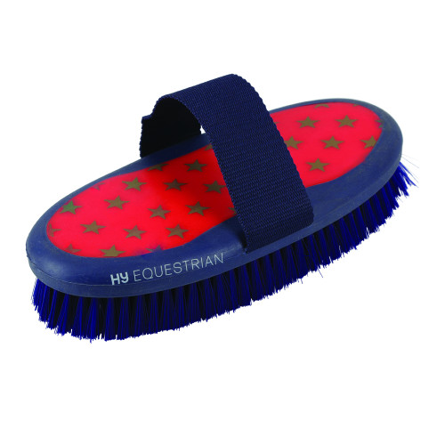 HySHINE Star Easy Grip Body Brush in Navy/Red 