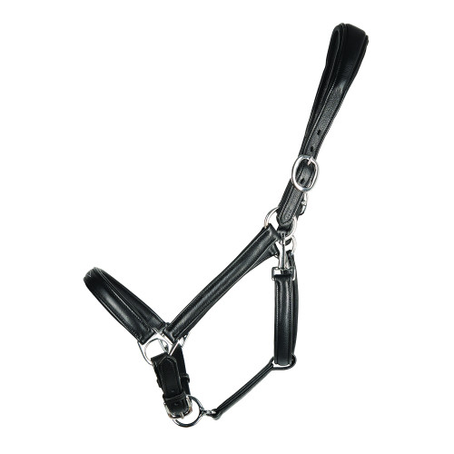 ProPresicce Softy Leather Head Collar by Hy Equestrian - Black/Silver Hardware - Small Pony