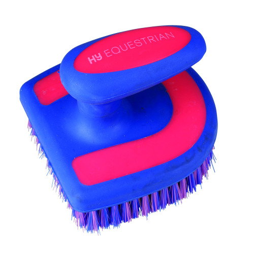 HySHINE Horseshoe Brush in Blue/Pink 