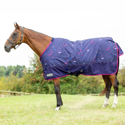 StormX Original Out of this World 100 Turnout Rug - Navy/Magenta - 4'6"