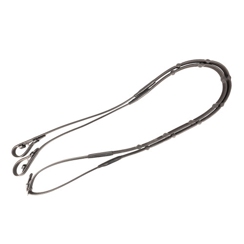 ProPresicce Massa Ergo Grip Rubber Reins by Hy Equestrian - Black - Pony 48"