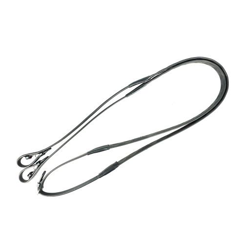 ProPresicce Pollice Magna Grip Rubber Reins by Hy Equestrian - Black - Pony 48"