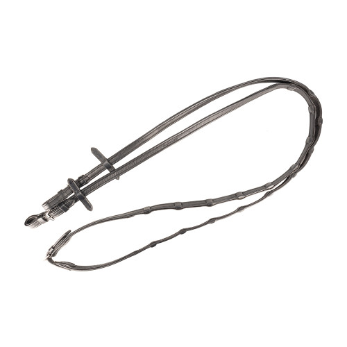 ProPresicce Continentale Soft Grip Leather Reins by Hy Equestrian - Black - Pony 48"