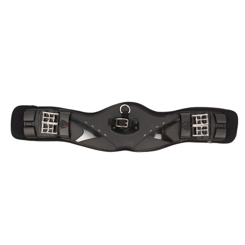 ProReaction Contoured TPU Vented Dressage Girth by Hy Equestrian - Black - 20"
