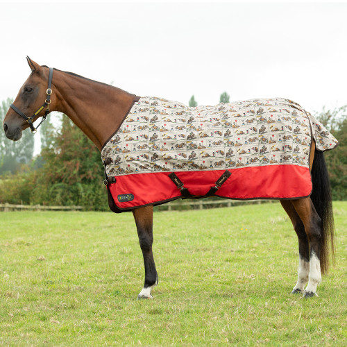 StormX Original 50 Turnout Rug - Thelwell Collection Comic Chaos - Taupe/Red - 3'0"