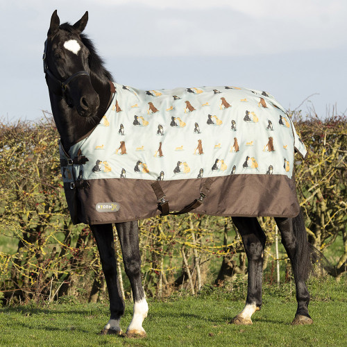StormX Original It's A Dog's Life 0 Turnout Rug - Dusty Blue - 4'6"