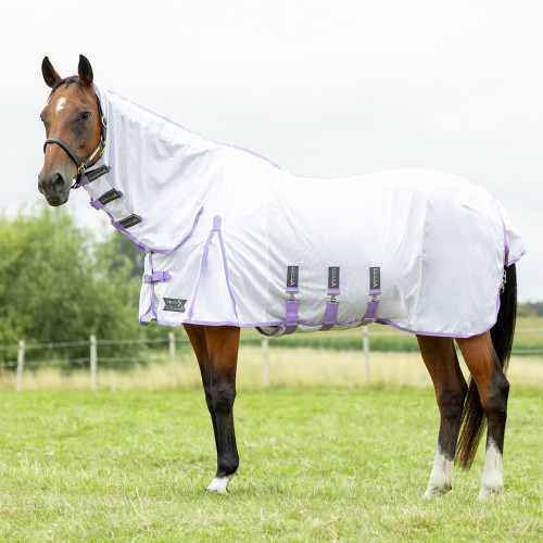 StormX Empra Gladiator UV Combi Fly Rug - White/Lilac - 4'6"